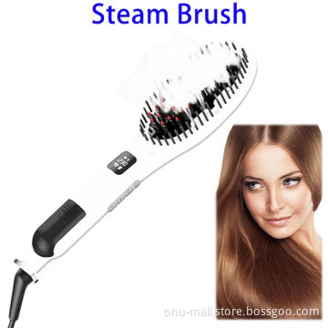New Products Iron Electric Steam Rotating Hair straightening Brush, Fast Hair Straightener